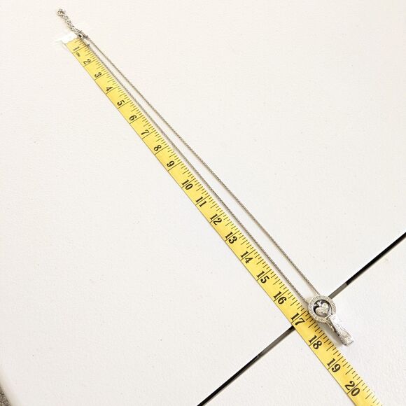 BRIGHTON Reversible Floating Heart ID Lanyard Badge Holder Swarovski Snake Chain - Picture 9 of 10